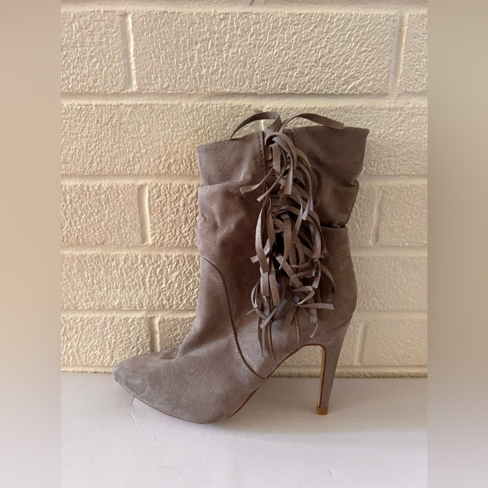 Fringe ankle heels